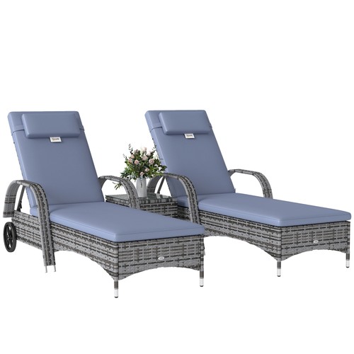 Outsunny pcs rattan lounger - pcs,