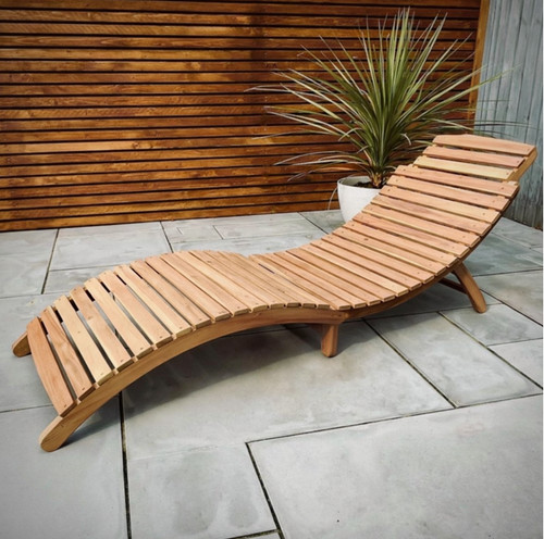 Wooden sun lounger - wooden,