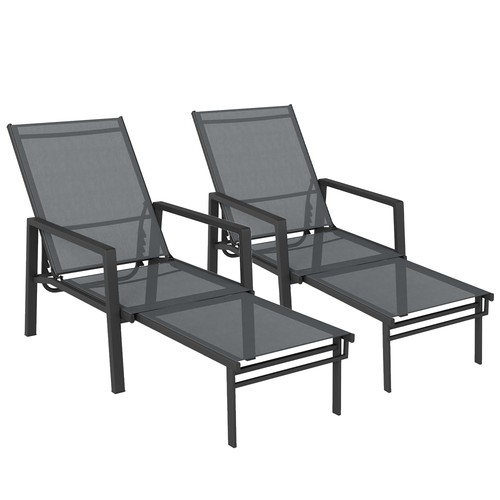 Outsunny sun loungers set 2 - of,