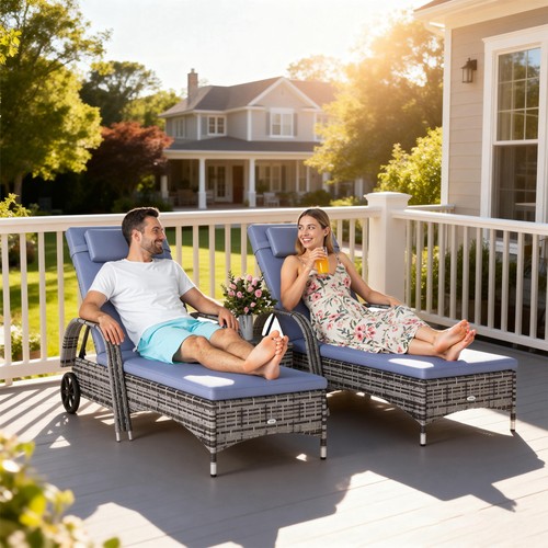 Rattan sun lounger - sun,