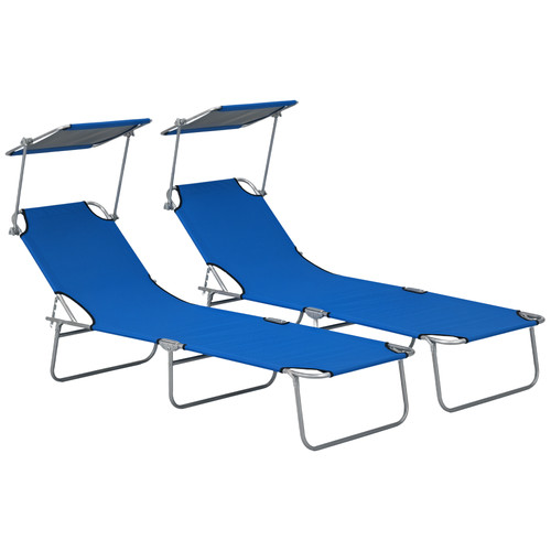 Outsunny folding sun lounger - folding,