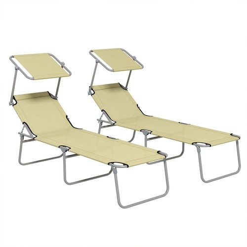 Outsunny folding sun - outsunny, lounger